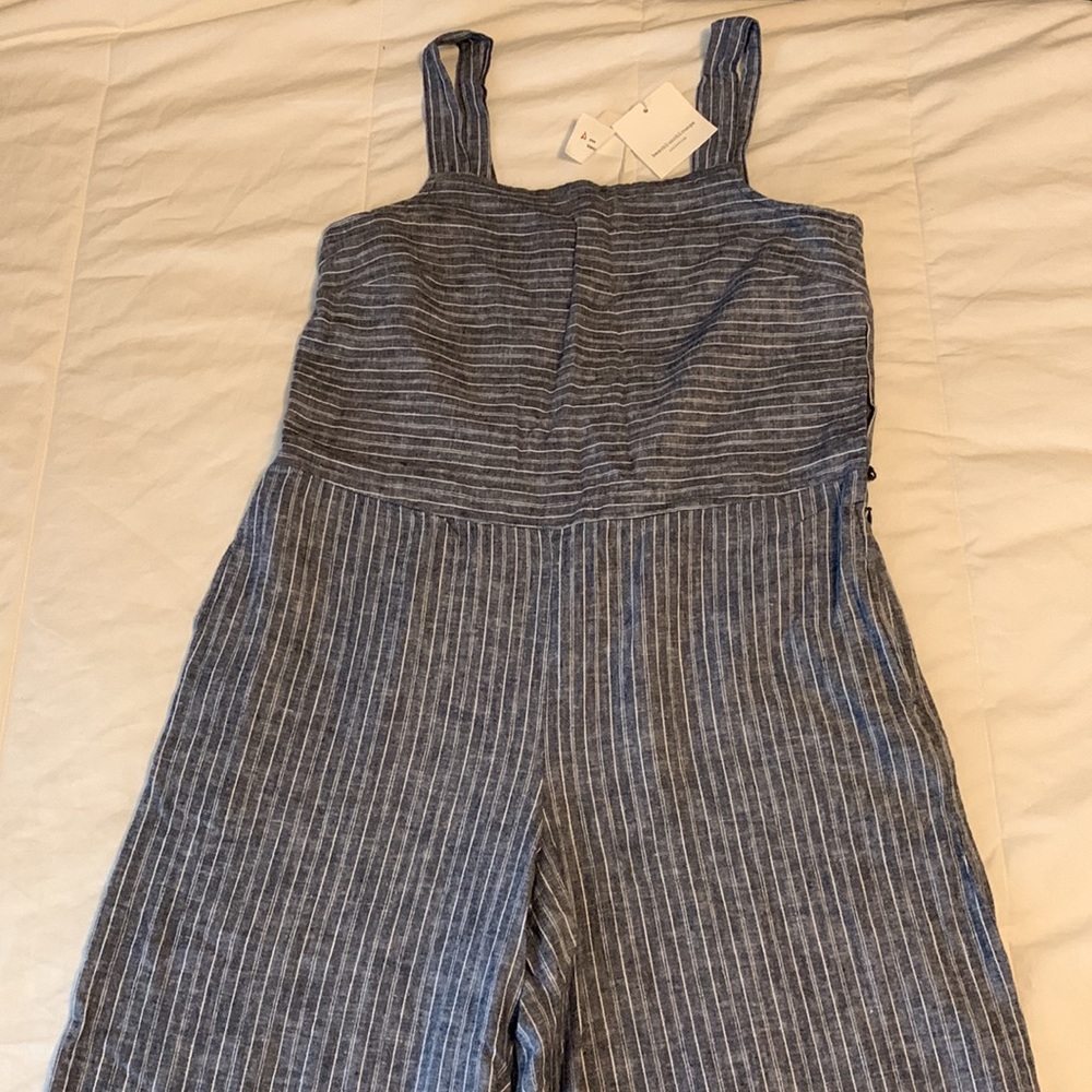 beachlunchlounge Blue Striped Jumpsuit